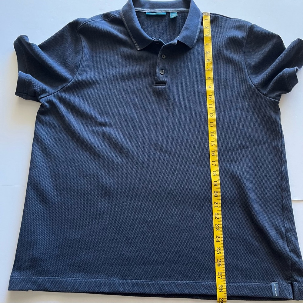 Perry Ellis Navy Blue Polo Short Sleeve Stretch Knit Collared Shirt Size XXL. - Picture 8 of 9